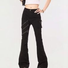 批发2026春秋季高街微喇多口袋工装牛仔<b class='q'>裤</b>显瘦vibe<b class='q'>嘻哈</b>百搭美式长<b class='q'>裤</b>男