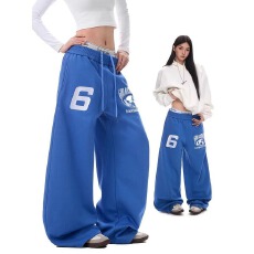 批发街舞潮牌蓝色牛仔伞兵裤嘻哈复古美式跳舞裤子爵士<b class='q'>休闲</b>裤