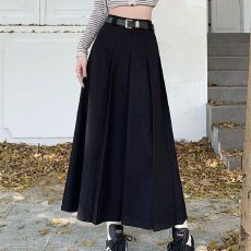 批发灰色西装<b class='q'>百褶</b><b class='q'>半身裙</b>女春秋冬高个子加长版高腰显瘦A字伞裙长裙