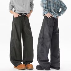 批发潮牌美式解构拼接工装伐木裤男复古宽松潮牌阔腿百搭<b class='q'>长裤</b>