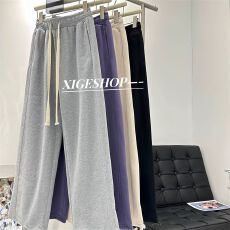 批发4色华棉复牛奶丝320克】特<b class='q'>大码</b>300斤松紧休闲运动阔腿裤