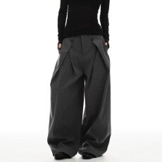 批发潮牌美式高级设计感灰色<b class='q'>西装</b>裤美式复古老钱直筒<b class='q'>休闲</b>裤子阔腿裤<b class='q'>男</b>