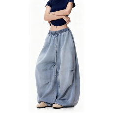 批发美式高街弯刀<b class='q'>牛仔裤</b>男女2026春秋宽松直筒春季青少年休闲阔腿裤子