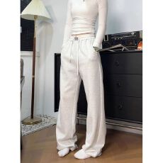 批发【华棉立体包边】撞色14K微喇运动卫裤女春夏<b class='q'>宽松</b>阔腿休闲长裤子