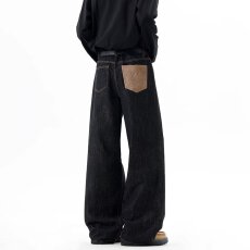 批发春季美式复古baggy丹宁原牛牛仔裤<b class='q'>男</b>女宽松休闲阔腿垂感长<b class='q'>裤子</b>