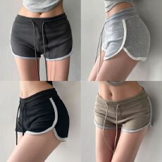 批发辣妹必修课复古白边撞色休闲运动短裤女夏外穿抽绳<b class='q'>松紧</b>腰居家热裤