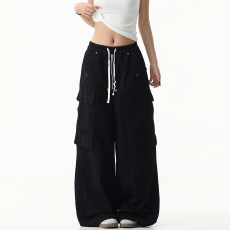 批发美式大弟高街工装裤女春夏新款<b class='q'>大码</b>胖MM降落伞登山裤子阔腿<b class='q'>运动</b>裤