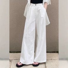 批发白色阔腿裤2026夏季新款梨形身材今年流行爆款设计感宽松直筒裤女