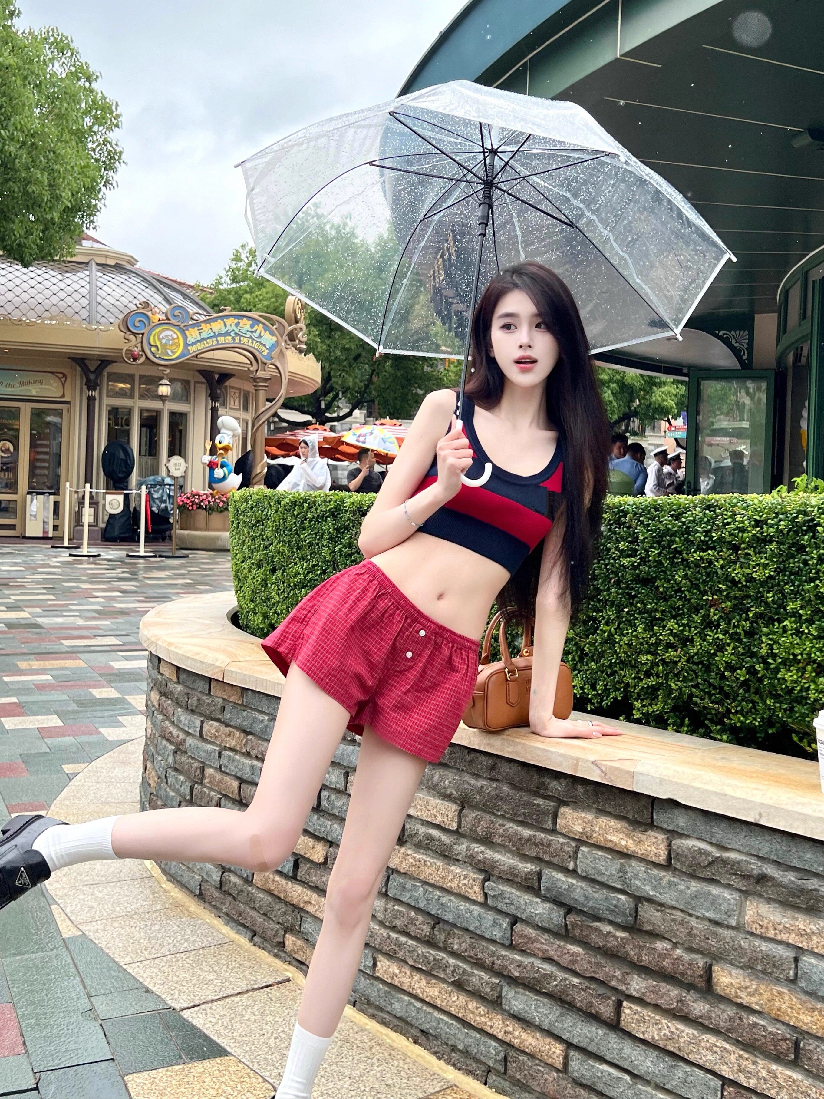 아메리칸 레트로 핫걸 넓은 다리 허리밴드 초단바지 가정 체크무늬 반바지 여성 로우 웨이스트 섹션 bm 바람 3 점 핫 바지