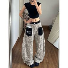 批发美式复古辣妹牛仔裤女小众宽松显瘦直筒阔腿拖地裤