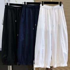 批发原版做法大码300斤设计感抽绳松紧腰花苞裤女夏独特<b class='q'>时尚</b>休闲裤
