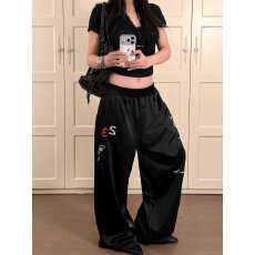 批发查尔斯桃心美式弯刀裤子男女款春秋冬季卫裤直筒加绒休闲长裤