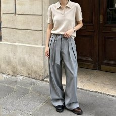 批发显瘦垂感宽松西裤女2025秋季新款薄呢料高腰绑带阔腿裤