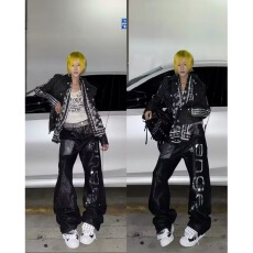 批发秋季时尚毛边<b class='q'>牛仔裤</b><b class='q'>男</b>直筒做旧水洗日系复古休闲痞帅百搭高街裤子