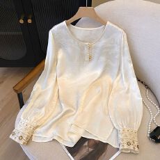 批发国风打底衫配马甲的内搭衬衫长袖刺绣衬衣女春装设计感新中式上衣