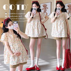 批发实拍2026新款孕妇韩版飞飞袖彩色波点甜美娃娃衫上衣+托腹短裤