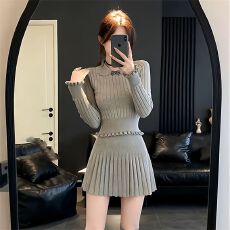 批发【包芯纱】减龄穿搭茶里茶气别致独特漂亮高级感超好看针织套装裙