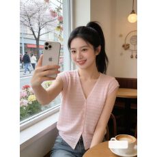 批发法式娃娃领毛<b class='q'>针织衫</b>女夏2026新款木耳边小众甜美减龄冰丝开衫上衣