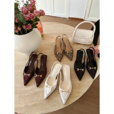 春季新款尖头后空百搭小跟鞋女