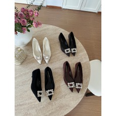 春季新款方扣带钻高级女高跟鞋