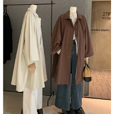 批发5件起批不退不换7349韩系时尚简约气质时髦大A摆伞形大衣