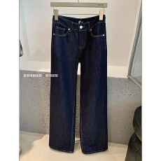 复古阔腿牛仔裤宽松显瘦直筒裤拖地裤长裤子