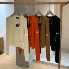 批发纯欲风薄款单排扣针织衫内搭显瘦背心吊带两件套