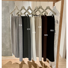 批发韩版松紧腰抽绳<b class='q'>条纹</b>休闲<b class='q'>裤</b>新款复古垂感加绒休闲长<b class='q'>裤</b>