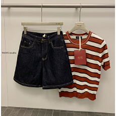 批发<b class='q'>高腰</b>复古<b class='q'>牛仔</b><b class='q'>短裤</b>宽松显瘦休闲百搭阔腿a字热裤