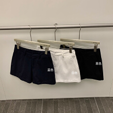 老钱风高腰直筒阔腿短裤