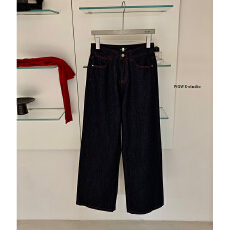 批发美式复古低腰阔腿<b class='q'>牛仔</b>裤宽松显瘦百搭直筒裤