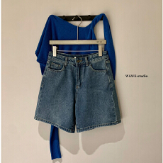 批发宽松直筒薄款高腰复古a字小个子阔腿中裤