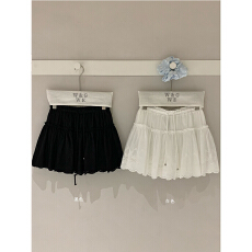 批发百搭白色花边刺绣a字蛋糕芭蕾风<b class='q'>高腰</b>显瘦<b class='q'>蓬蓬裙</b>