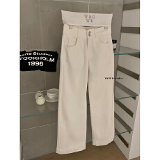 批发阔腿牛仔裤<b class='q'>高腰</b>宽松垂感小个子直筒拖地裤