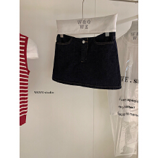 批发复古辣妹低A字显瘦显腿长包臀短裤<b class='q'>牛仔</b>短裙裤子半身裙