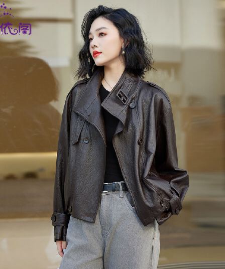 작은 가죽 재킷 재킷 여성 짧은 2026 봄 새로운 작은 키 스탠드 칼라 품격 차가운 바람의 소리 바람 레트로 pu 가죽 자켓