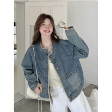 批发短外套秋季牛仔水洗秋季毛边女款牛仔外套女短款时尚