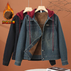 批发加绒加厚软<b class='q'>牛仔</b>外套女冬季2025新款短款<b class='q'>牛仔</b>衣小个子休闲保暖上衣