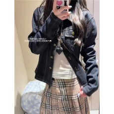 批发丹宁色韩里韩气的修身收腰<b class='q'>牛仔</b><b class='q'>衣外套</b>女春秋2026新款百搭通勤开衫