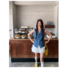 批发牙套大汪 【祈愿少女】 高腰不对称白色蕾丝裙裤半身裙短裙女