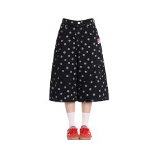 批发<b class='q'>大码</b>满印波点复古牛仔七分裤女夏季新款胖mm高腰显瘦水洗阔腿短裤