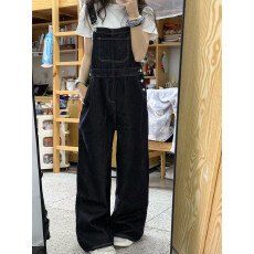 批发牛仔背带裤女2026春夏季新款小个子高腰宽松显瘦直简阔腿连体长裤