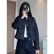 批发秋装穿搭小个子一整套女2026新款休闲<b class='q'>牛仔</b>外套搭配<b class='q'>牛仔</b>裤两件<b class='q'>套装</b>