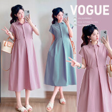 批发实拍 孕妇装 连衣裙 法式优雅气质<b class='q'>寸</b><b class='q'>衫</b>翻领 可哺乳时尚百搭