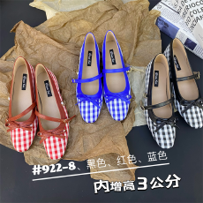 批发法式方头单鞋女2025夏新款时尚气质复古软底内增高玛丽珍鞋女