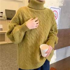 批发慵懒风高领毛衣女内搭秋冬季宽松外穿复古<b class='q'>日系</b>加厚软糯打底针织衫