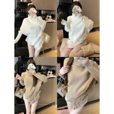 批发高领堆堆领蝙蝠袖打底毛衣女秋季宽慵懒风高级感<b class='q'>不规则</b>内搭<b class='q'>针织衫</b>