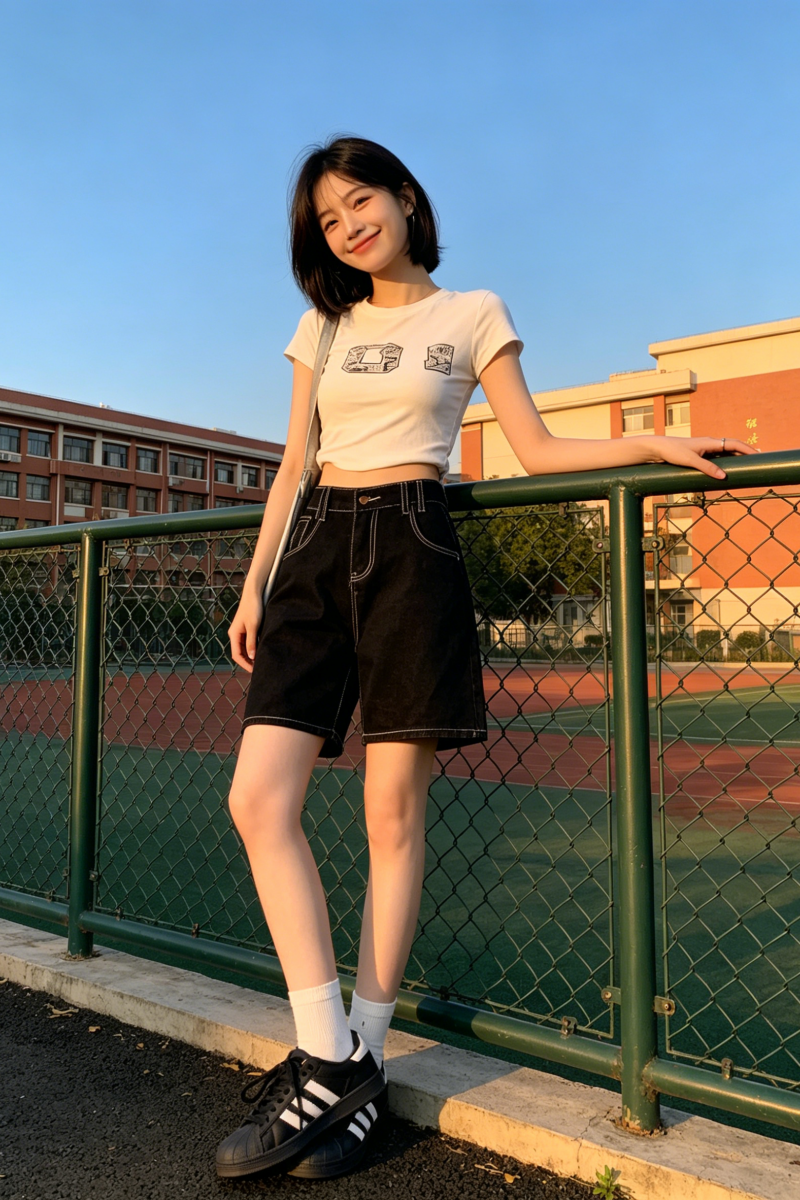 검정색 5 점 스트레이트 데님 반바지 여성 여름 새로운 하이웨이스트 루즈핏 다용도 캐주얼 한 마디 넓은 다리 중 바지