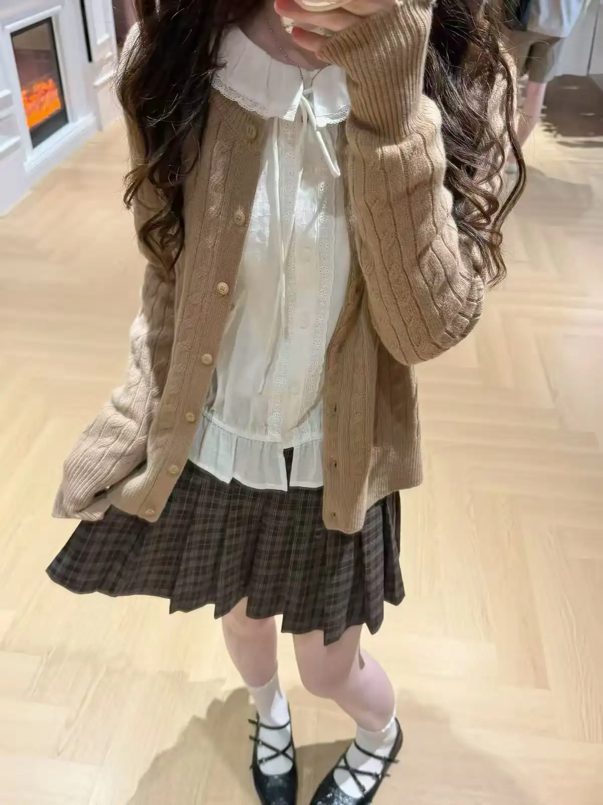 한국인기 자수 꽈배기 가디건 상세 이미지 1