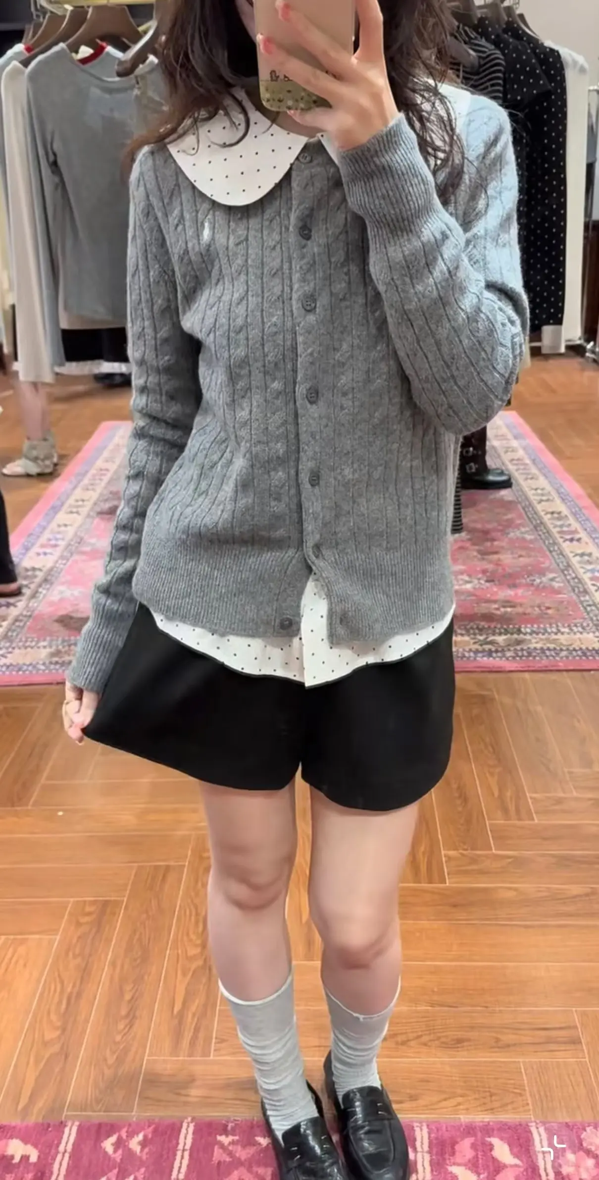 한국인기 자수 꽈배기 가디건 상세 이미지 4
